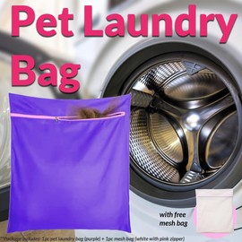 Jumbo Pet Laundry Bag for Washing Machine, Reusable Cotton Wash Bag for Dog and Cat Hair, Protects Machine from Pet Fur and Debris, Ideal for Bedding, Blankets, Towels and Pet Clothing