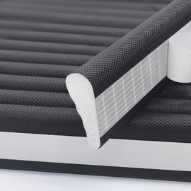 Wedge Weather Stripping Door Seal Strip, Soundproofing, Stylish & Energy Efficient Gap Filler, Self-Adhesive Draft Stopper for Winter, Door and Window Insulation (Black, 16.5 Ft (196 in))