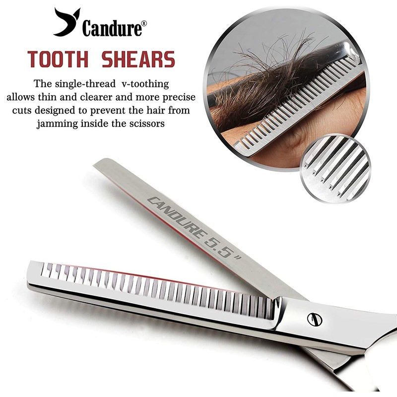 Hairdressing Barber Salon Scissors, Thinning Scissors set 5.5", New Silver