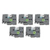 5 Pcs Label Maker Tape Black On White 12mm Width