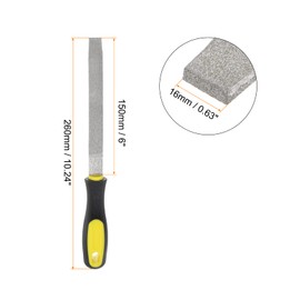 sourcing map Diamond Coated File 6 Inch 80 Grits Flat Files Tools with Plastic Handle for Metal Glass Wood Stone Grinding Polishing Engraving