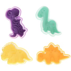 R & M International 0459 - Juego de 4 sellos para galletas, diseño de dinosaurio, talla única, multicolor