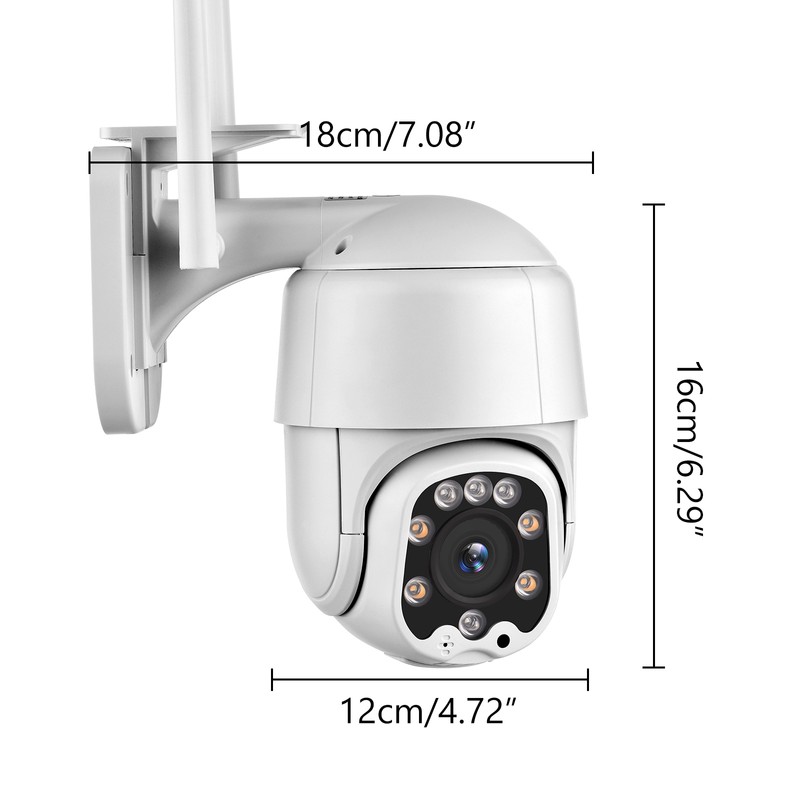 Outdoor Wireless WiFi Security Camera, 1080P Pan Tilt Zoom Surveillance