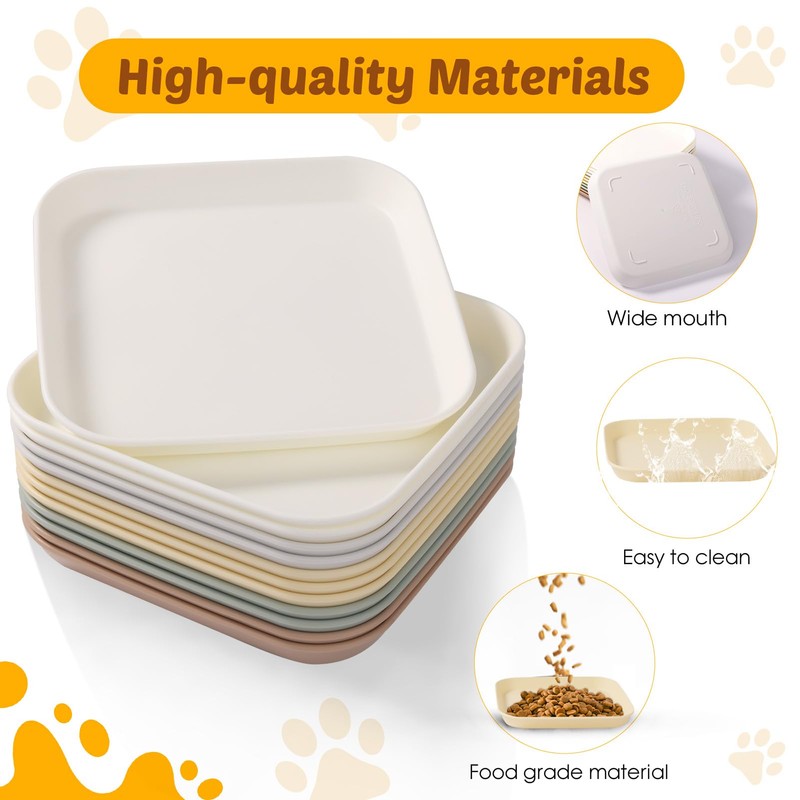 Vikcvcsc Pack of 12 Cat Bowls, Feeding Bowls, Flat Cat