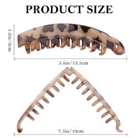 Padorul Banana Vintage Hair Clips Claw Strong Hold with Comb for Women, 10Pcs Non-Slip Muti-color Hairpins Accessories Ponytail Strong Hold for Lady Daily Use