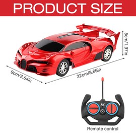 AVCXEC Remote Controlled Car Children, 1:18 Scale RC Car, Remote Control Car with Light, RC Car Children, 2.4 GHz RC Car for Boys and Girls from 3 Years (Red)