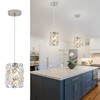 YORKCARE 2 Pack Crystal Pendant Lights, Modern Chrome Finish with