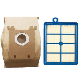 8 Replacement Type S Bags + 1 H12 HEPA Filter fits All Electrolux Oxygen - Harmony - Jetmaxx - Ultra Silencer Canister Vacuum Cleaner One Year Supply Bundle Kit, Also fits Eureka OX + HF-1