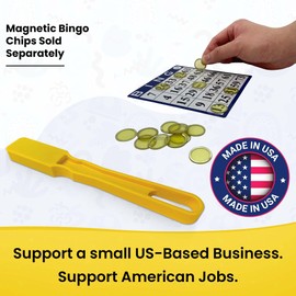 MR CHIPS Made in USA Magnetic Bingo Wands - Yellow Color, 1 Piece - Ideal for Bingo, Science Experiments, Homeschool Accessories, Fridge Décor & Sewing Supplies
