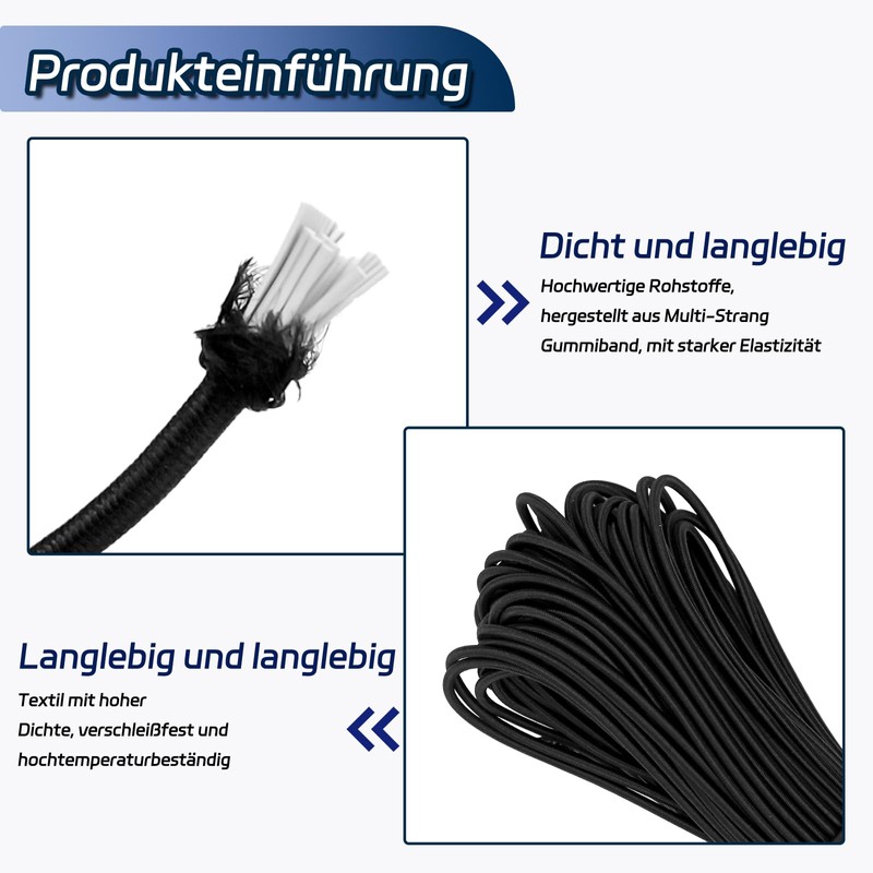 30 m Elastic Rubber Cord 3 mm Elastic Round Cord