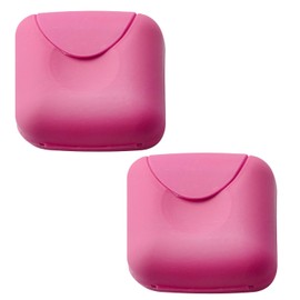 Tabanzhe 2PCS Portable Travel Soap Box,Leakproof Waterproof Face Wash Soap Dish Holder with Sealed Lid Small Square Soap Case Container for Home Bathroom Outdoor Vacation(Pink)