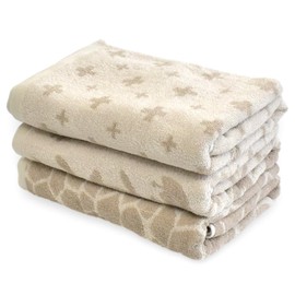 Bath Towels, Set of 3, Imabari, Northern Europe, Nordic Grace, Water Absorbent, Soft, 100% Cotton, Made in Japan, Quick Drying, Fluffy, Medium Thick, Floral Pattern, Animal Cloth, Stylish, Large Size