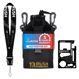 youRUSH Ham Radio Holder for Baofeng UV-5R Radio Holster Duty Belt & Card Multitool Belt Pouch Compatible with Baofeng BF-F8HP, UV5RUSH, UV-5R, UV-82, UV-H5 Case for Two Way Radio & Prepper Tool