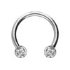 PIERCINGLINE Titanium Horseshoe Ring Epoxy Ball Piercing Ring Nose Ear