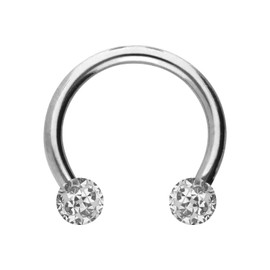 PIERCINGLINE Titanium Horseshoe Ring Epoxy Ball Piercing Ring Nose Ear Choice of Colours and Sizes, Titanium (grade 23) / epoxy resin