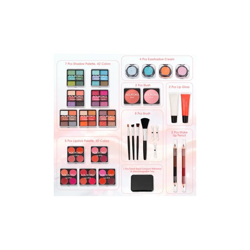 Kit De Maquillaje Para Mujer, Kit Cosmético Completo , 30pz