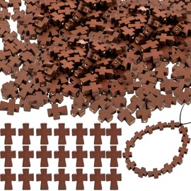Kugliwa 200 Pcs Mini Wooden Cross Pendant Small Natural Wood Cross Wooden Cross Ornament Bulk for Easter Rosary Necklace Bracelet Earring Jewelry Craft Making