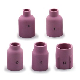 WeldingCity 5-pk LARGE Gas Lens Ceramic Cup 57N74 (#8, 1/2") for TIG Welding Torch 9/17/18/20/25/26 Series in Lincoln Miller ESAB Weldcraft CK Everlast