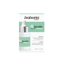 Babaria - Sérum Facial con Ácido Glicólico | Renovación celular y regeneración intensiva | Unifica tono, hidrata y protege la piel | Con bisabolol, jengibre y vitamina E | 30 ml