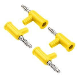 4 mm Banana Plug for Speakers, Banana Connector Jack Banana Screw Head Lantern Plug, HiFi Stereo Systems, Speaker Cable, Amplifier Accessories (4 Pack - Yellow)