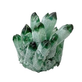 Natural Crystal Cluster Clear Quartz Mineral Crystal Cluster Cluster Healing Ornament Hue Reflection Feng Shui Home Decor (Green)