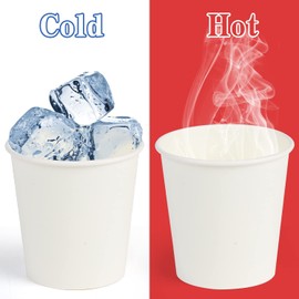 VEYLIN Disposable Paper Cups,100 Pieces 3oz Small White Paper Cups for Hot and Cold Drinks Coffee Tea Party Supplies