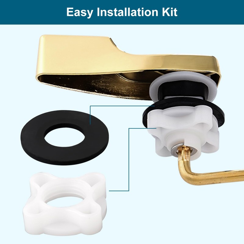 Hygie Rinse 2PACK Universal Metal Toilet Handle Replacement Kit Compatible