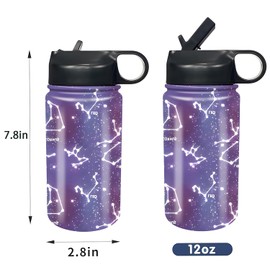 rickyh style Kids Water Bottle with Straw Lid Insulated Stainless Steel Reusable Tumbler Gifts for School, Toddlers, Girls, Boys 14oz