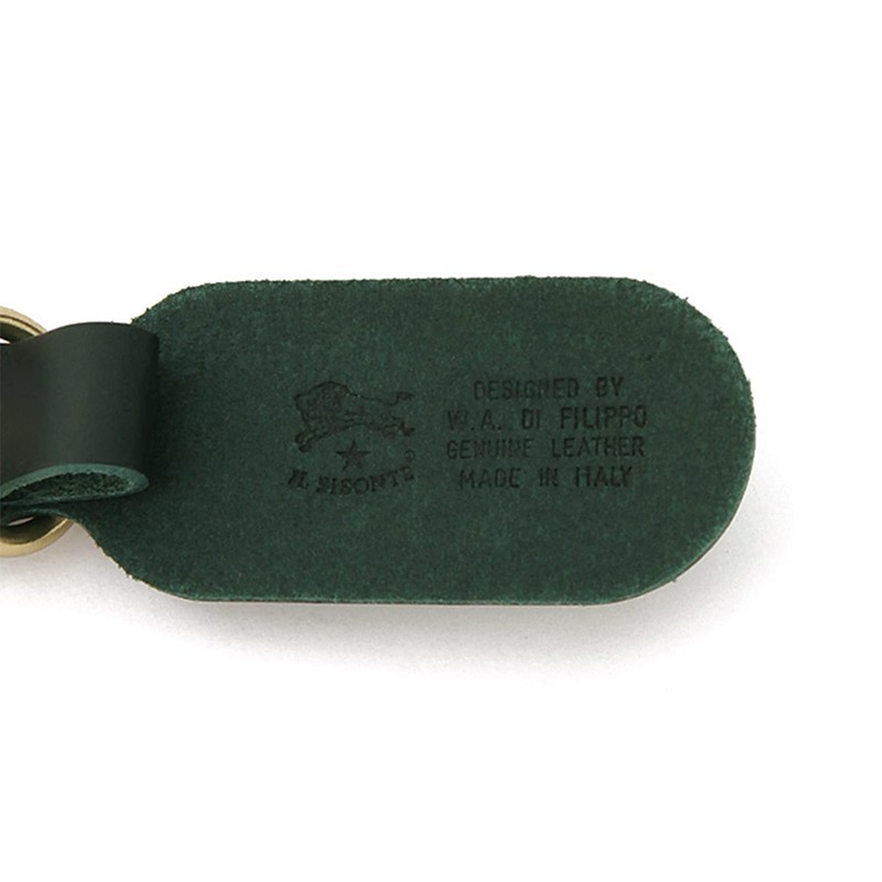 IL BISONTE Key Ring, Keychain, Leather, Genuine Leather, Cowhide Leather,