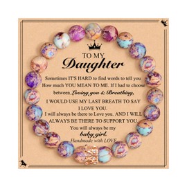 Daughter Birthday Gift Mom And Daughter Bracelet Colorful Imperial Jasper To My Daughter Bracelet From Mom Birthday Gift For Daughter Teen Daughter Gift From Mom Back To School Gift For Daughter