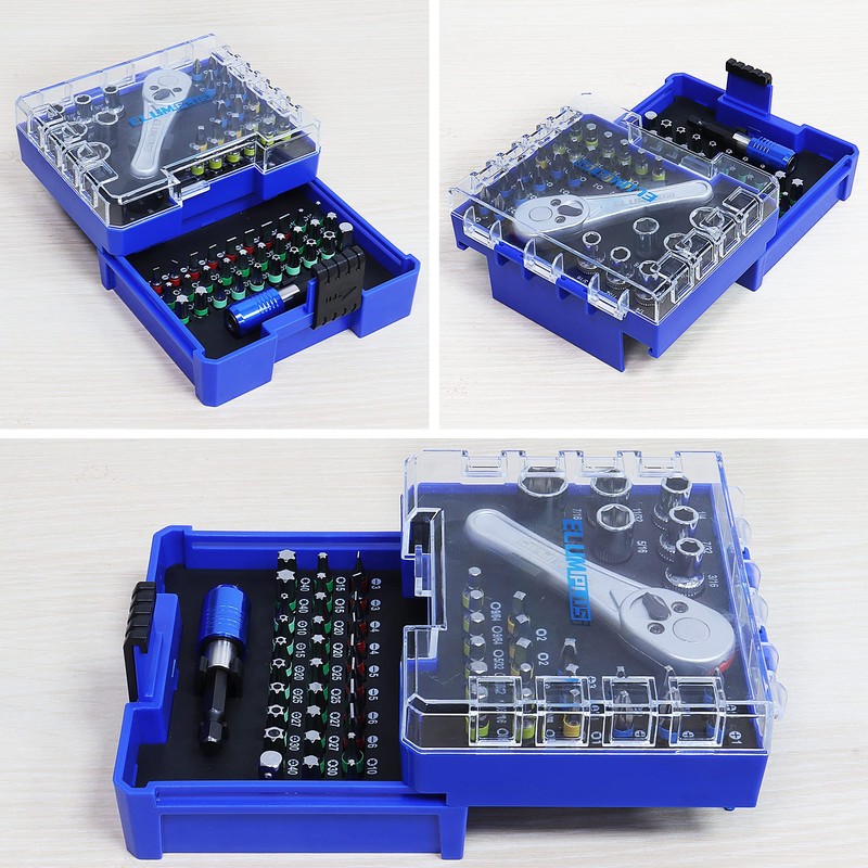 ELUMPLUS 1/4" Mini Ratchet Set (58-Piece), Small Ratchet Wrenches Set,