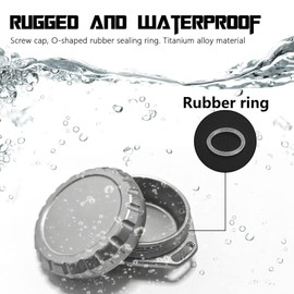 WANERSEN Titanium Waterproof Pill Case Travel Pill Organizer Bottle EDC Capsule Container Portable Pocket Metal Box with Chain for Camping, Hiking, Fishing, Magnetic Polishing