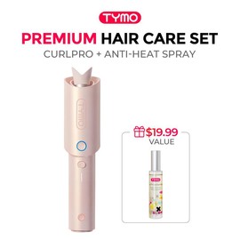 TYMO CURLPRO -Automatic Curling Irons with Millions Negative Ionic, Ceramic Coating, Dual Voltage & Lightweight for Travel, One-tap Curler, Comfort,Wedding Hairstyles:_CurlPro Pink Hair Care Set