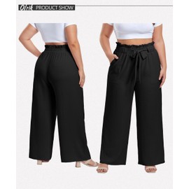 OLRIK Womens High Waisted Pants Beach Pants for Women Spring Clothes Black-5X