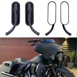 8mm 10mm Motorcycle Mini Black Sportster Mirrors Compatible with Honda Suzuki Harley Road King Street Electra Glide Road Glide Dyna Softail Rearview 1982-2018 2019 2020 (Black#1)