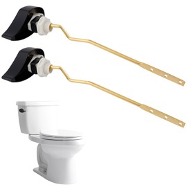 Hibbent 2 Pack Metal Toilet Handle Replacement, Compatible with TOTO THU068#CP Trip Lvr for St743S, Brass Handle Trip Lever, Side Mount Toilet Tank Flush Lever, Matte Black