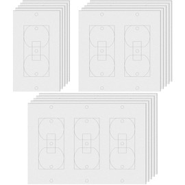 Tondiamo 20 Pcs White Wall Insulation Gasket Rectangle Wall Plate Outlet Sealers Foam Replacement Weatherproof Gasket Sealer Energy Saving for Electrical Outlet Plates Switch Covers