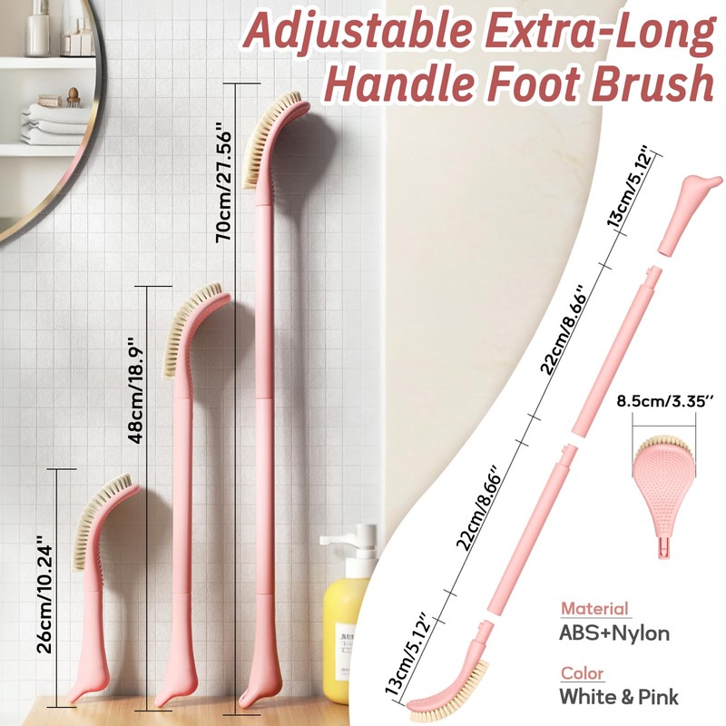 GEENOA New Foot Brush & Foot Files Set(3PCS), 3-in-1 Foot