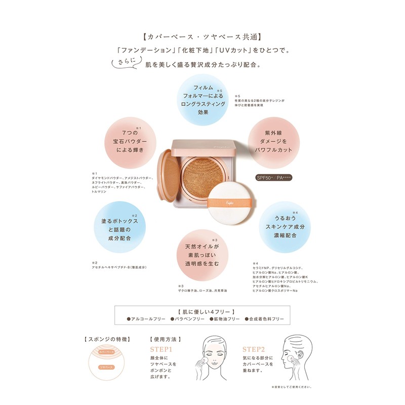 Fujiko Dual Cushion Foundation Natural Color, 12g (x1)