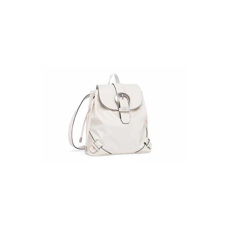 Replay Women's Faux Leather Backpack, Dirty White 002