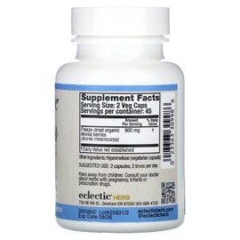 Eclectic Institute Aronia 450 mg 90 Veggie Caps Dairy-Free, Gain-Free, Kosher,