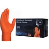 A406 200 Disposable Nitrile Gloves Diamond Textured Orange Glove Powder