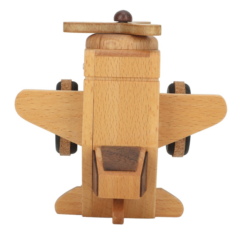 Fighter Music Box Aircraft Wood Craft Musical Box Birthday Christmas