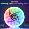 Miheal Addressable RGB LED 120mm Case Fan with Controller for