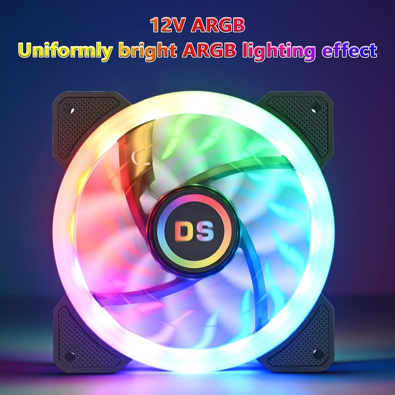 Miheal Addressable RGB LED 120mm Case Fan with Controller for