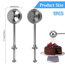 Flour Duster for Baking, Icing Sugar Stick Shaker, Stainless Steel Icing Sugar Shaker Duster, Rotating Tea Filter, for Sugar, Loose Tea, Flour, Spices, Cocoa Powder, with Spring-Operated Handle