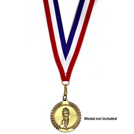 PinMart Multi-Color Neck Ribbon – Award Holder for Medals and Medallions – Blank Colored Achievement Ribbon Lanyard with Clip