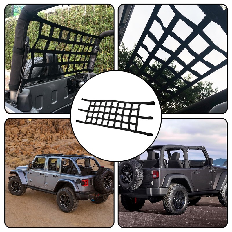 Mesh Cargo Net Roof Top Netting Hammock for Jeep Wrangler