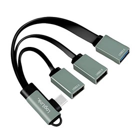LogiLink UA0361 - USB-C™ (USB 3.1 Gen1 up to 5Gbps) Hub with 90° Angled Male to 2x USB 2.0 (Type A Female) + 1x USB 3.0 (Type A Female)