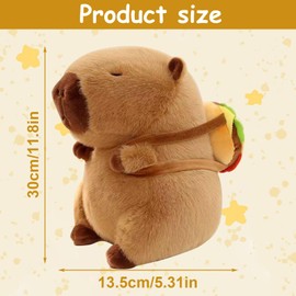XIMKONTER Capybara Cuddly Toy, Capybara Plush Toy with Turtle Backpack Toy Stuffed Toy Plushie Stuffed Toy Gift for Children Boys Girls (25 cm)